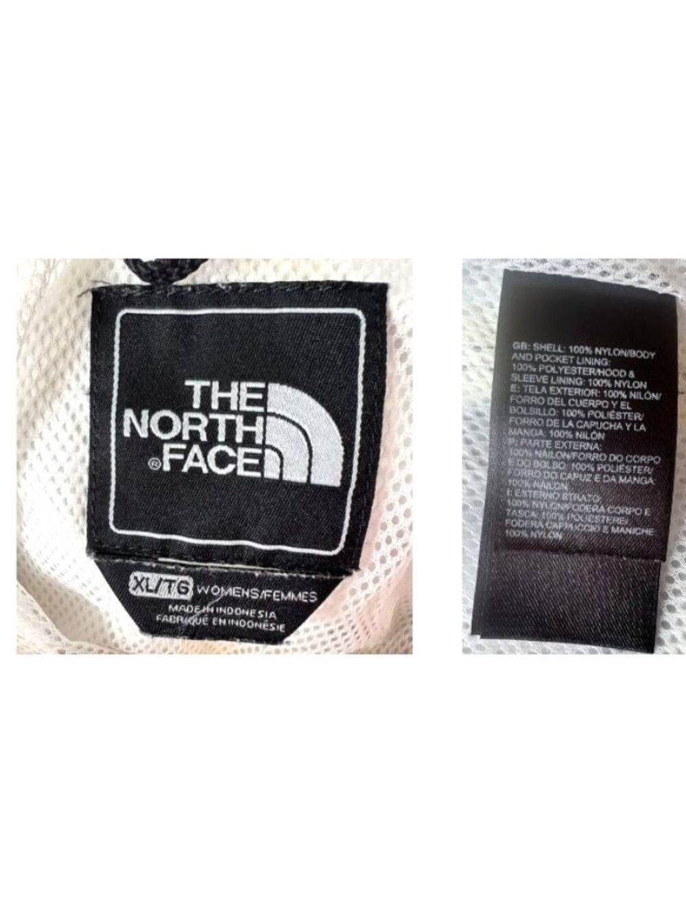 North Face Womens Hyvent Rain Jacket Ladies XL White Black Hooded Waterproof EUC - Picture 12 of 12